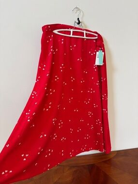 Nordstrom Rack Red Heart-Print Maxi Skirt, NWT